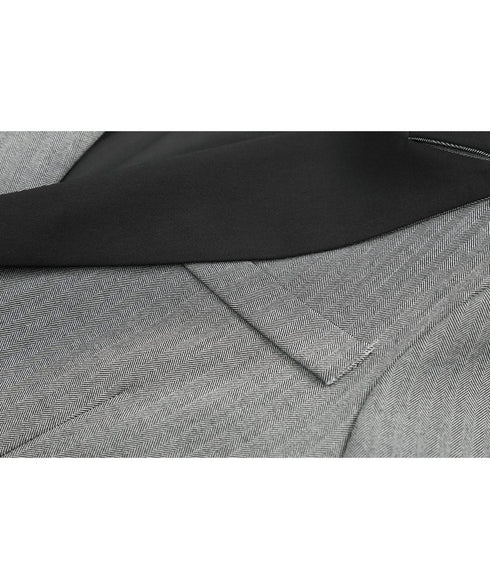 Contrast Lapel Sharp Tailored Jacket